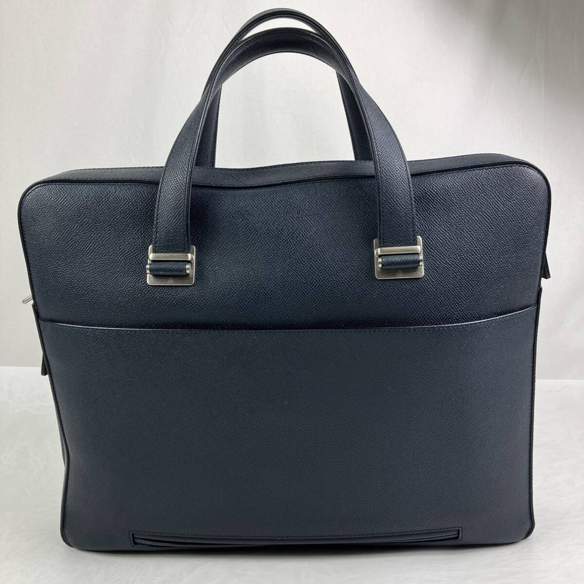 【極美品×定価25万円】Dunhill ダンヒル カドカン ブリーフケース ビジネスバッグ 2way ショルダー 紺 A4収納可 メンズ ビジネス 通勤 PCの画像3