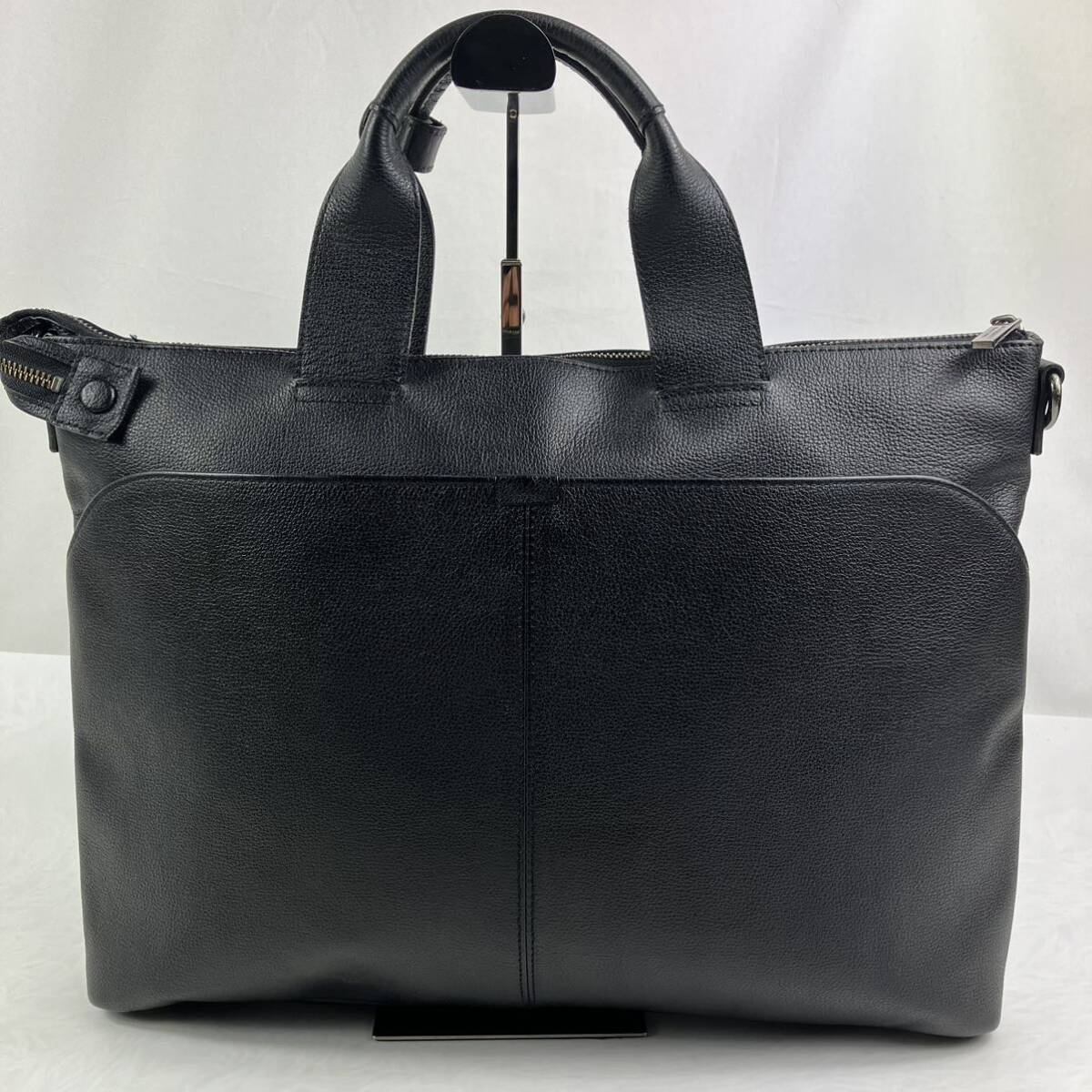 [ превосходный товар × обычная цена 30 десять тысяч иен ]BURBERRY BLACK LABEL Burberry Black Label портфель большая сумка сумка A4 натуральная кожа все кожа чёрный 