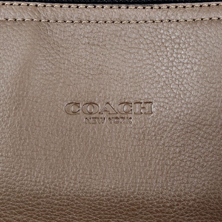 相場価格￥88,000- 美品 COACH コーチ F54759 牛革 サリバン スムースレザー フォルド オーバー 2WAY トートブラック 茶 メンズ_画像5