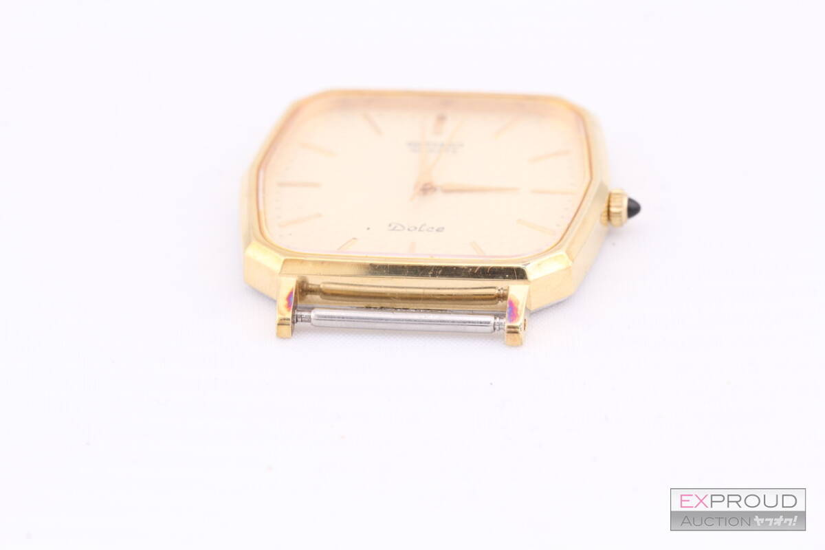 中古品★R71 SEIKO セイコー DOLCE ドルチェ 7731-5120 オールゴールド クオーツ ケース約2.6cm×2.8cm ベルトなし 腕時計 動作確認済み_画像4