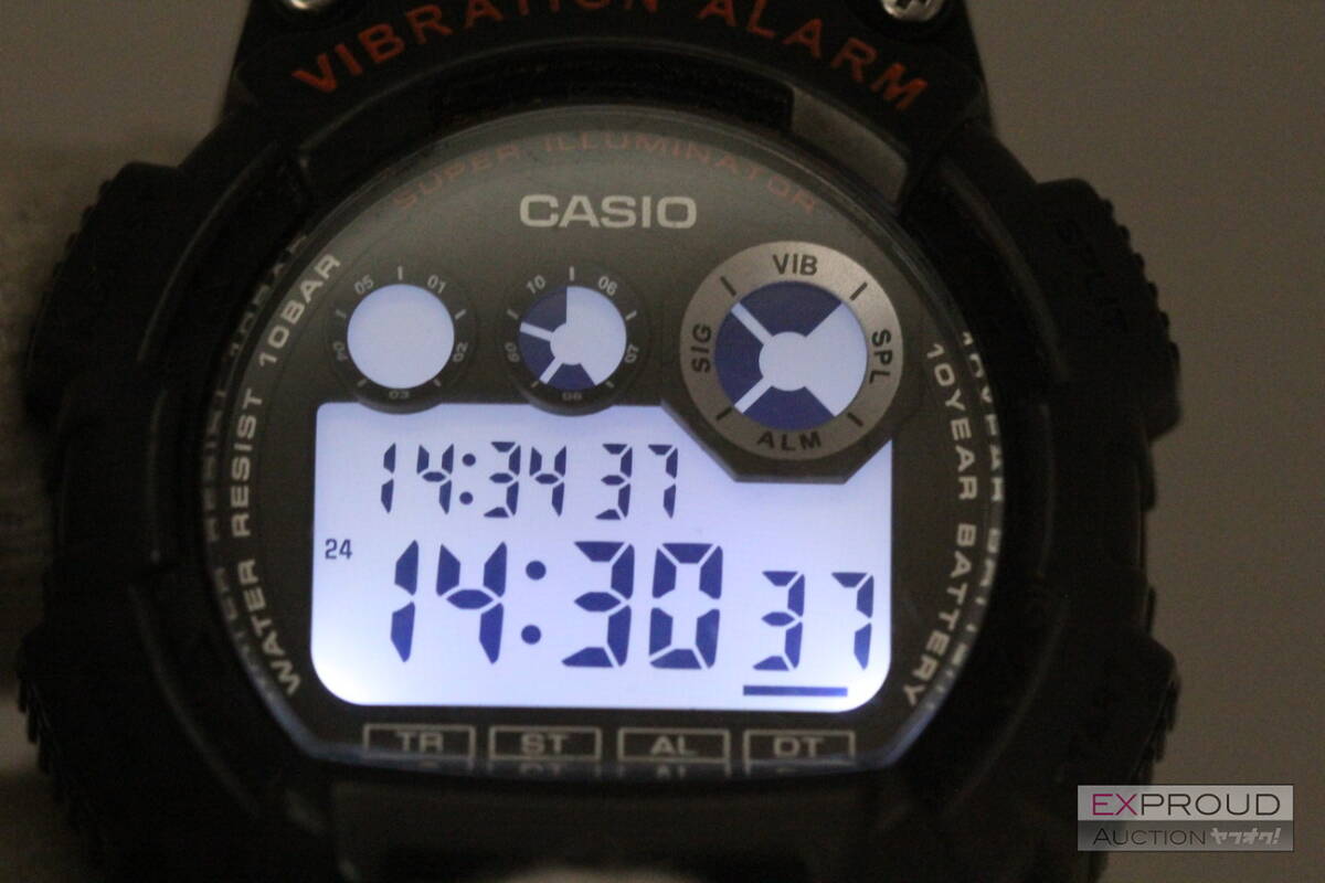 良品★R77 CASIO カシオ Collection STANDARD W-735H スタンダード 10気圧防水 LEDバックライト 腕時計 ブラック メンズ 動作確認済み_画像10
