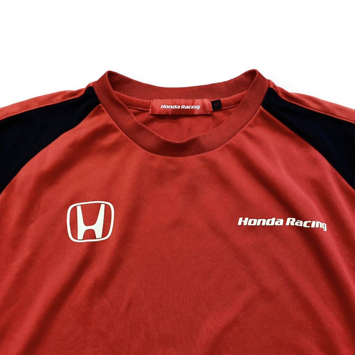 Honda Racing ホンダ レーシング 半袖 クルーネック Tシャツ ストレッチ プリント 赤 レッド トップス Tee サイズ Mの画像2