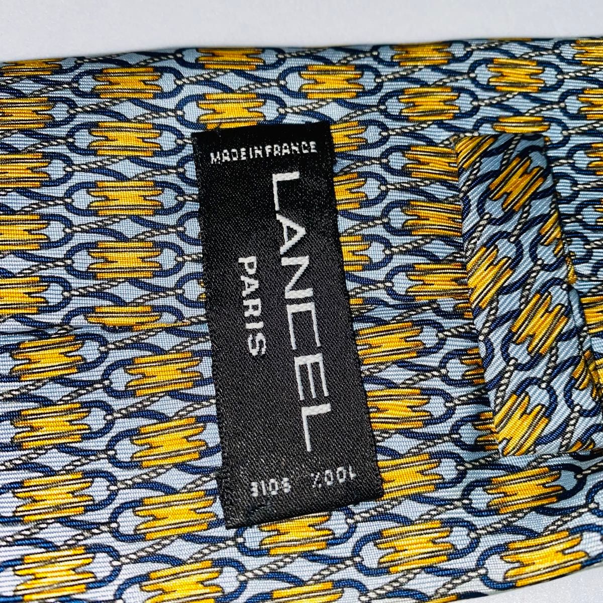 LANCEL ランセル　シルクネクタイ　高級　ブランド　フランス製　絹100% ネクタイ ビジネス シルク　総柄