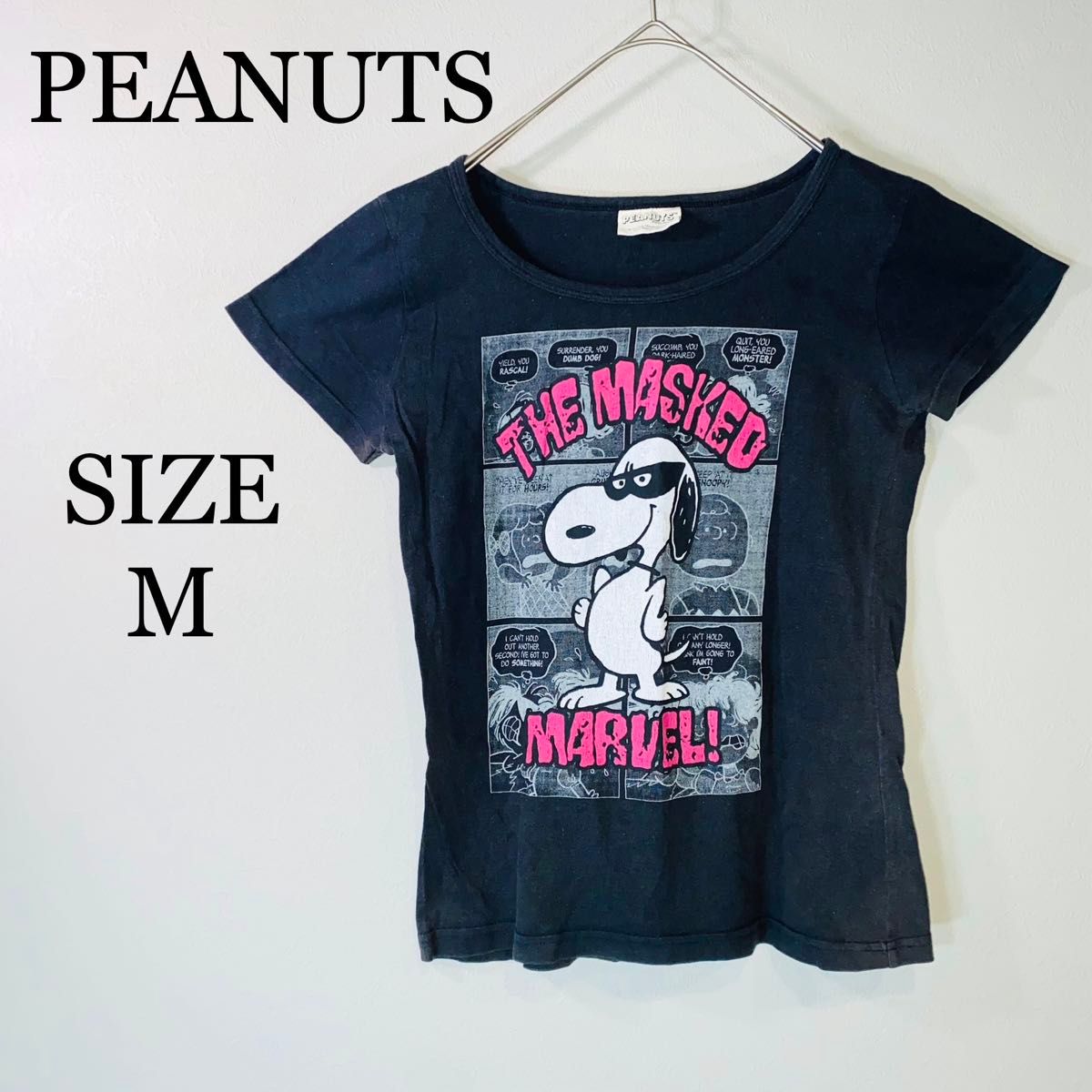 PEANUTS ピーナッツ　SNOOPY 綿100% Tシャツ ヴィンテージ　プリント　M  半袖Tシャツ　キャラTシャツ