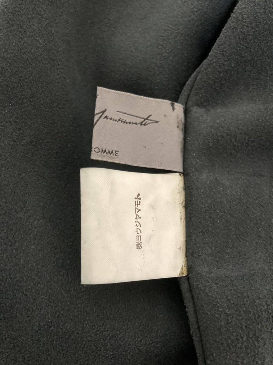 [pies Unic ] Yohji Yamamoto Homme кожа ягненка заслонка карман . воротник рубашка жакет север .. модель 