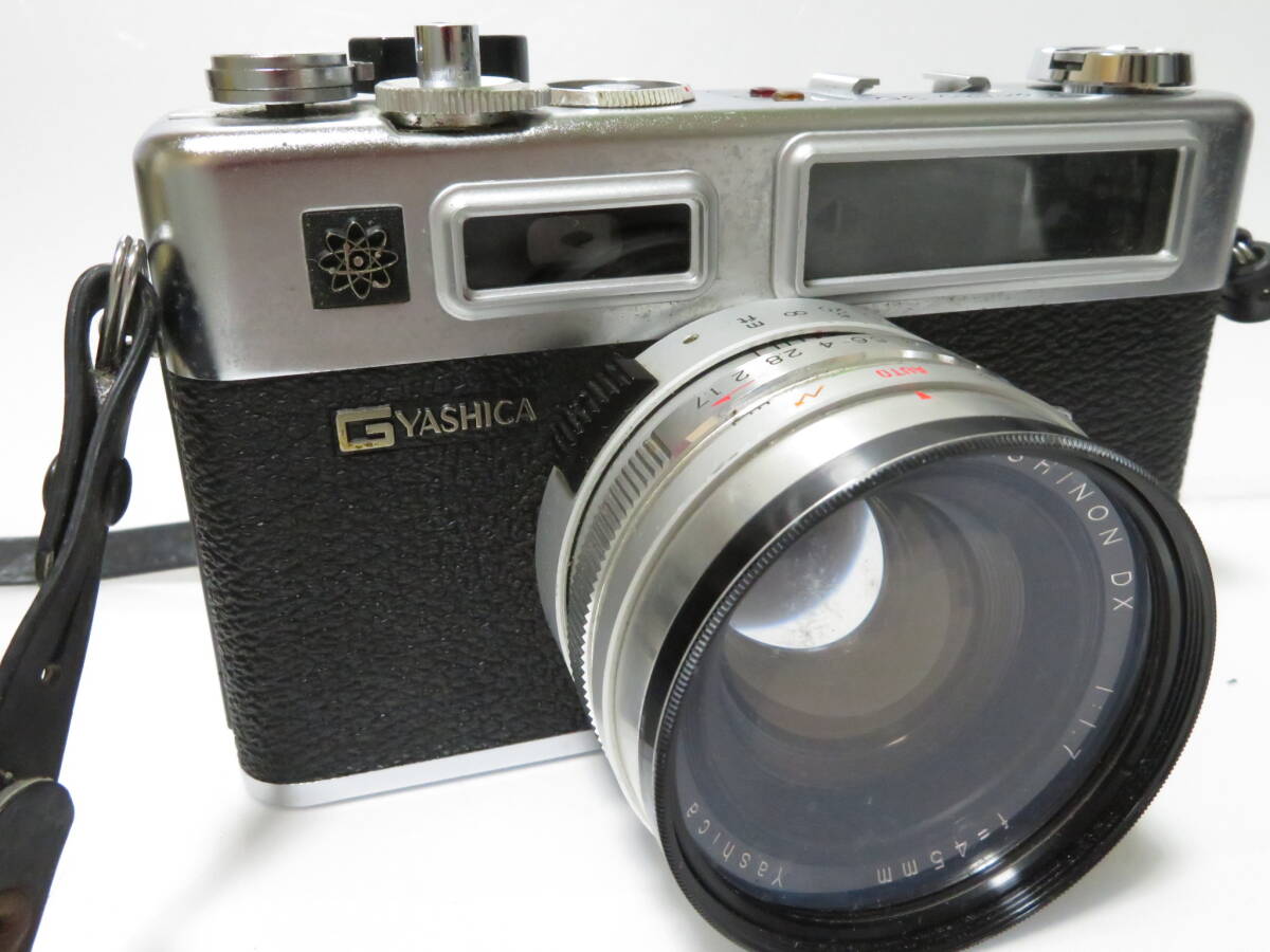 YASHICA ヤシカ Electro 35 GS エレクトロ コンパクトフィルムカメラ 1:1.7 45mm レンズ レトロ 動作未確認 ジャンク扱 匿名配送 #Iの画像4