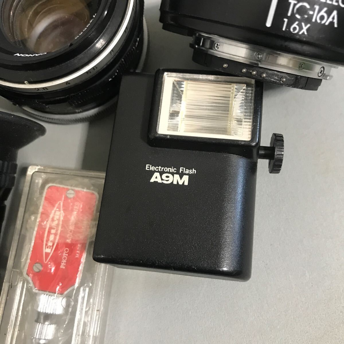 S0020 CANON 50mm F1.8 Nikon レンズ　DR-3 A9M フラッシュ アクセサリー_画像4