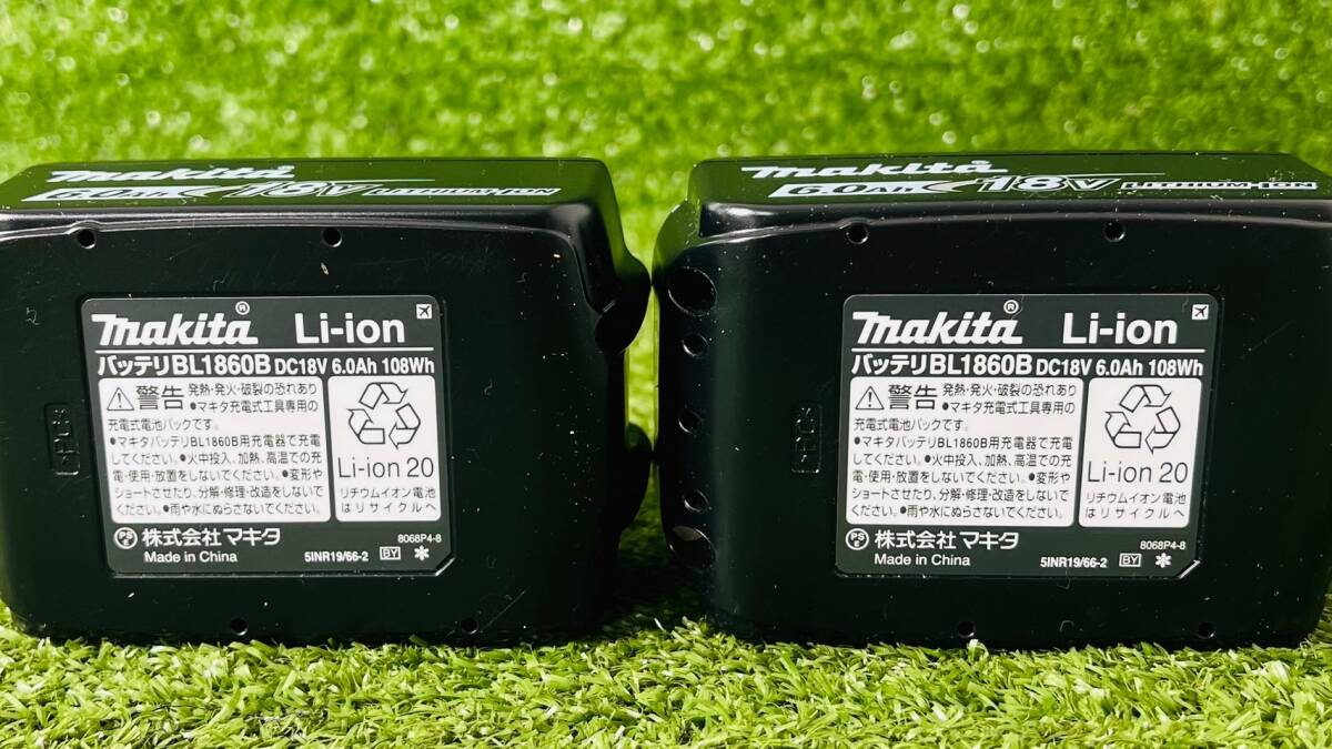 ★未使用2個セット マキタ makita リチウムイオンバッテリ BL1860B 18v 6.0Ah 純正 バッテリ 急速充電 領収OK w0410-3_画像6