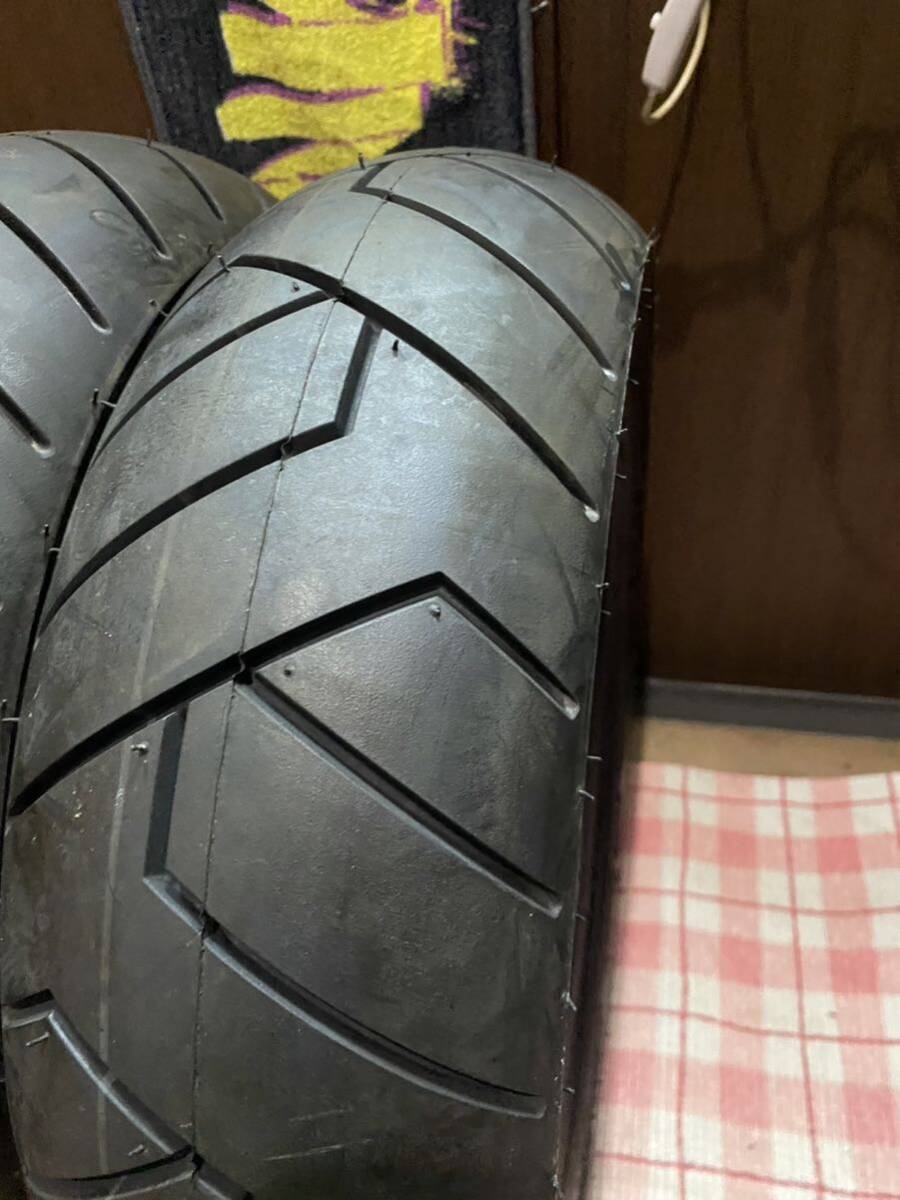 中古MCタイヤ バリ山 2023年製造 VeeRubber 120/70-12 130/70-12 セット 3923 K4767の画像4