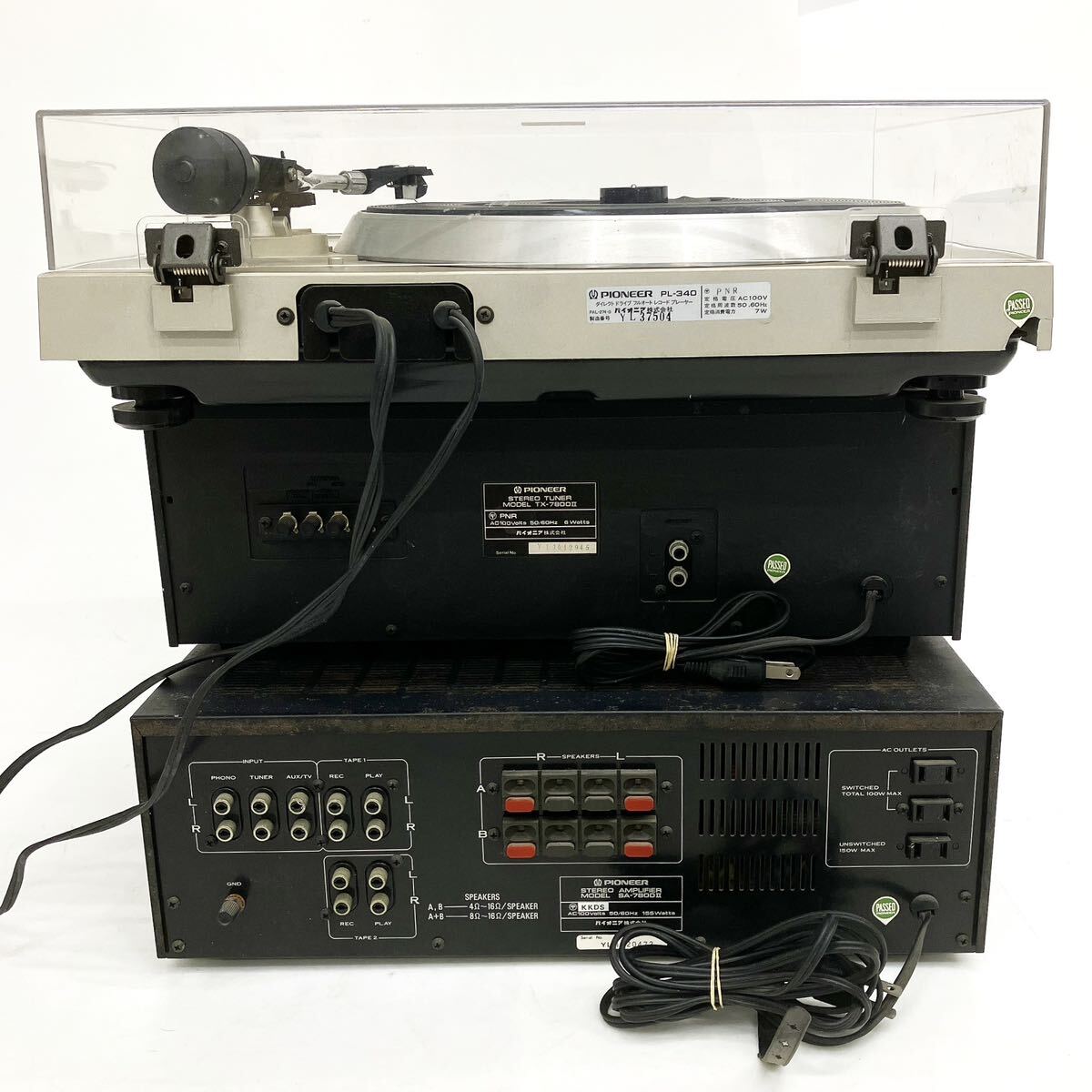 パイオニア ステレオ アンプ SA-7800Ⅱ/チューナー TX-7800Ⅱ/レコードプレーヤー PL-340 セット 音響機器 通電確認済 追写有 alp川0227の画像9