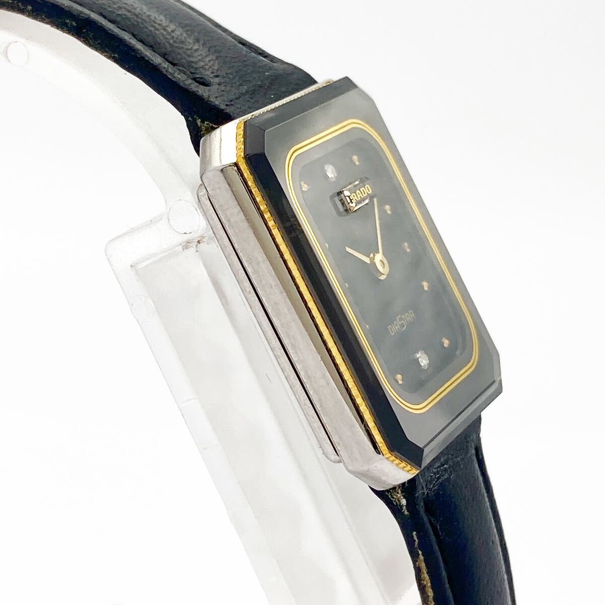 RADO ラドー DIASTAR ダイアスター 黒文字盤 レディース クォーツ 腕時計 alp古0321の画像3