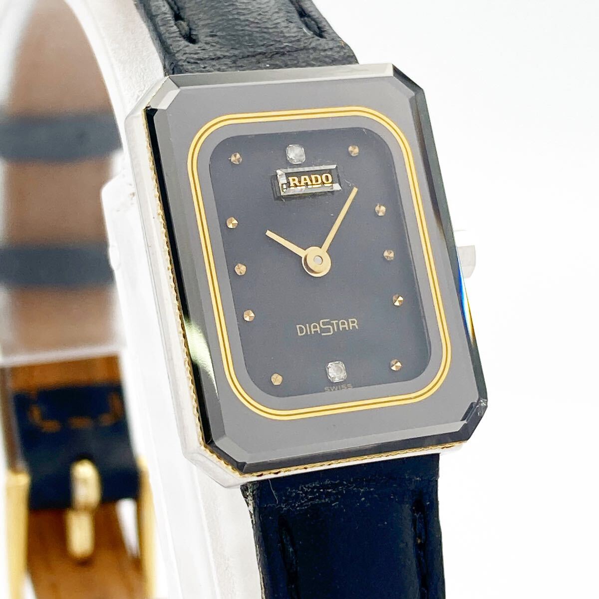 RADO ラドー DIASTAR ダイアスター 黒文字盤 レディース クォーツ 腕時計 alp古0321の画像1