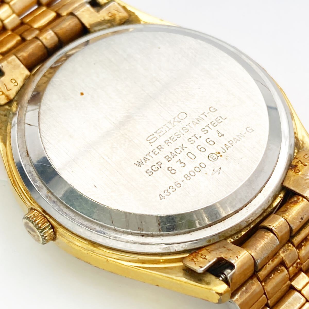 SEIKO セイコー QZ メンズ腕時計 TYPE Ⅱ タイプ２ 4336-8000 ゴールド文字盤 デイデイト alp色
