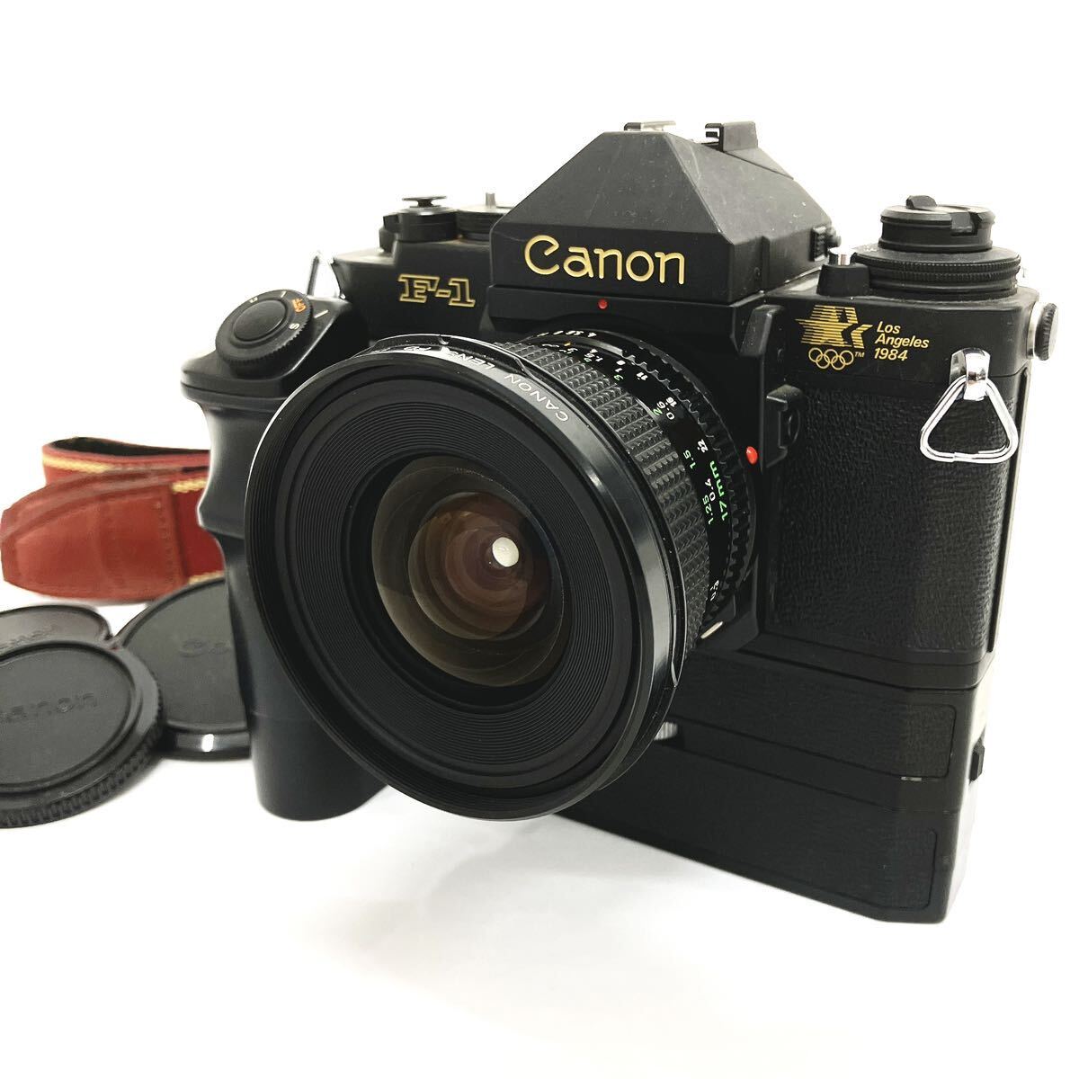 Canon キャノン F-1 LosAngeles1984 オリンピック記念モデル レンズ FD 17mm 1:4 フィルム一眼レフカメラ 追加写真有 alp川0415_画像1