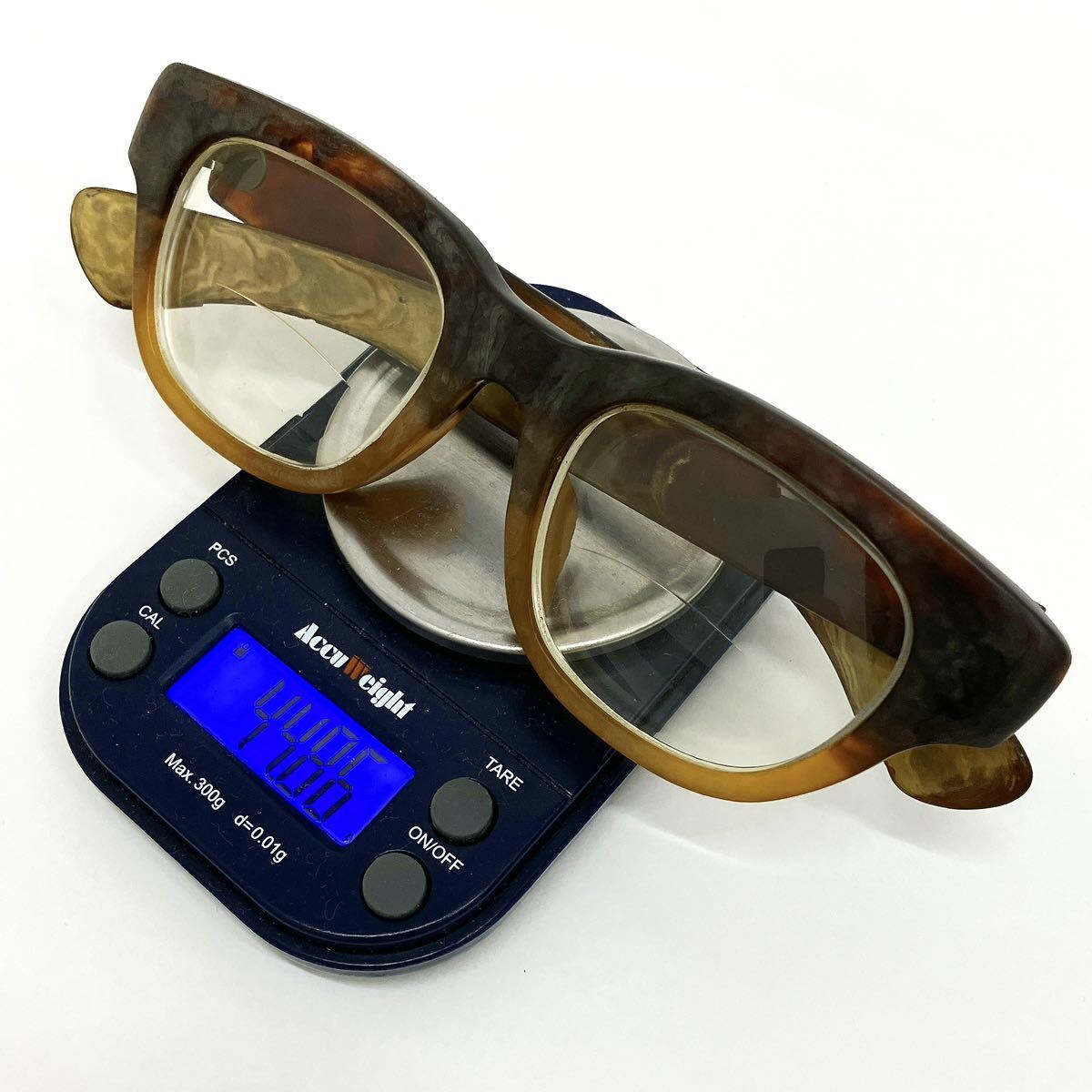 鼈甲 べっこう 眼鏡 メガネ 総重量約44g レトロ フレーム alp古0416の画像10