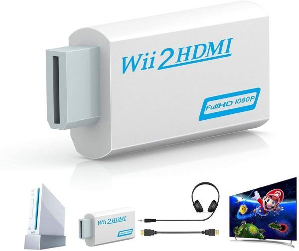 【新品】任天堂 Wii to HDMI 変換アダプター コンバーター 480p/720p/1080pに変換 3.5mmオーディオプラグ E346_画像5