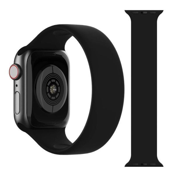 【新品】Apple watch アップルウォッチ 超軽量 一体型 ソロループ シリコン バンド ベルト series 交換ベルト (42/44mm L) E429ブラック_画像3