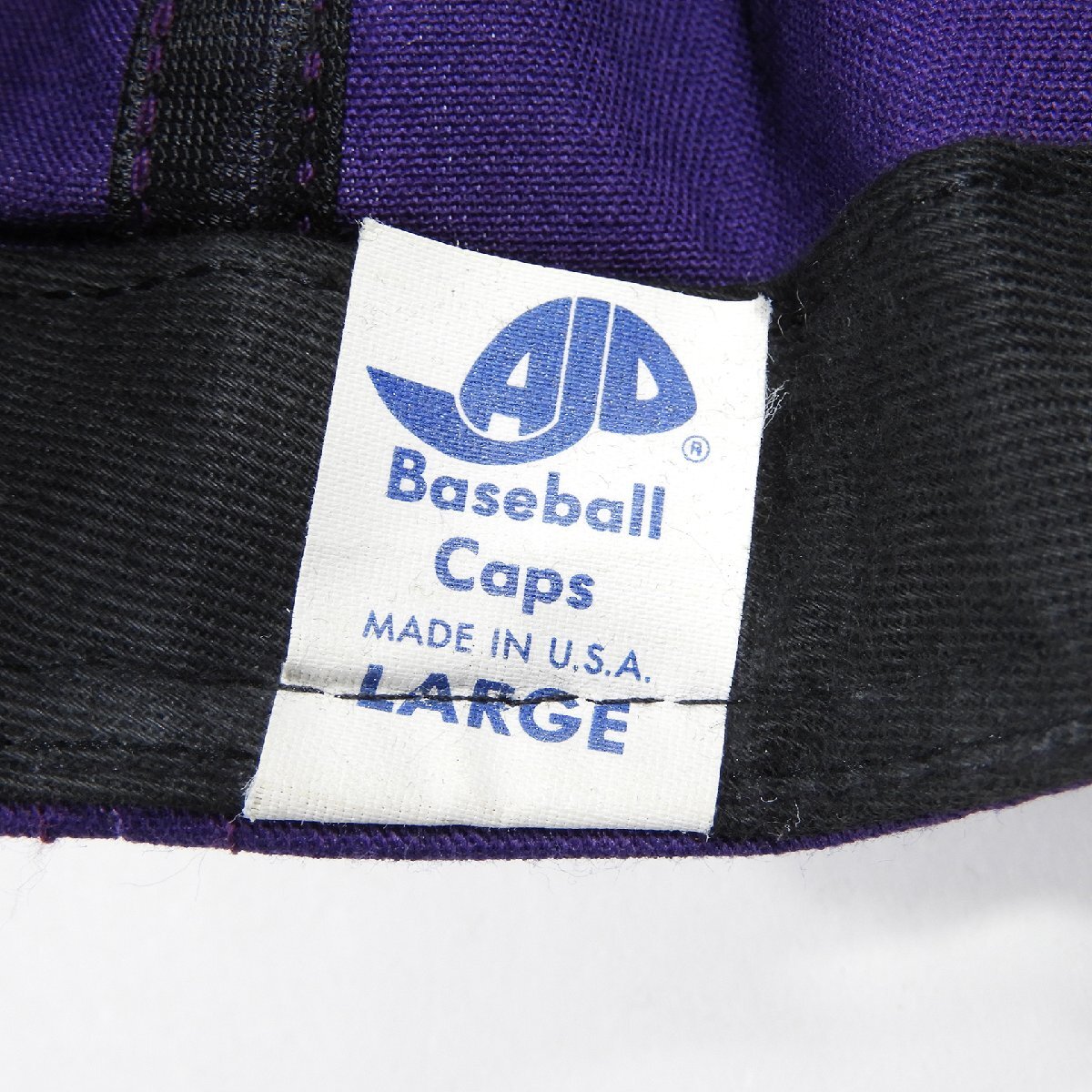 BBQ キャップ パープル アメリカ製 Size L #18109 AJD ヴィンテージ オールド アメカジ バーベキュー ベースボール 6パネル USA 米国製の画像5