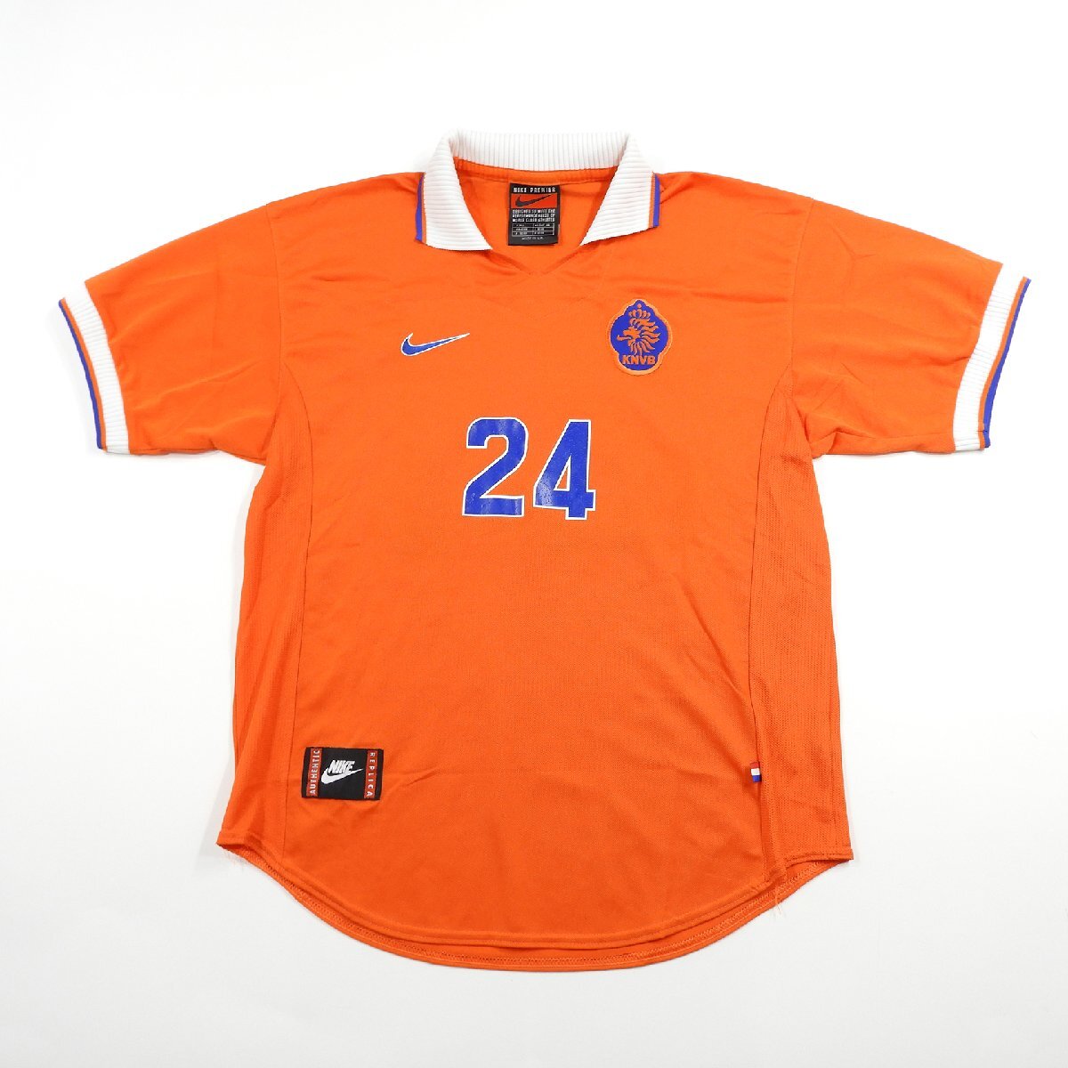 NIKE ナイキ オランダ代表 ゲームシャツ 24 英国製 size L #17592 アメカジ サッカー フットボール ユニフォーム ユニホームの画像1