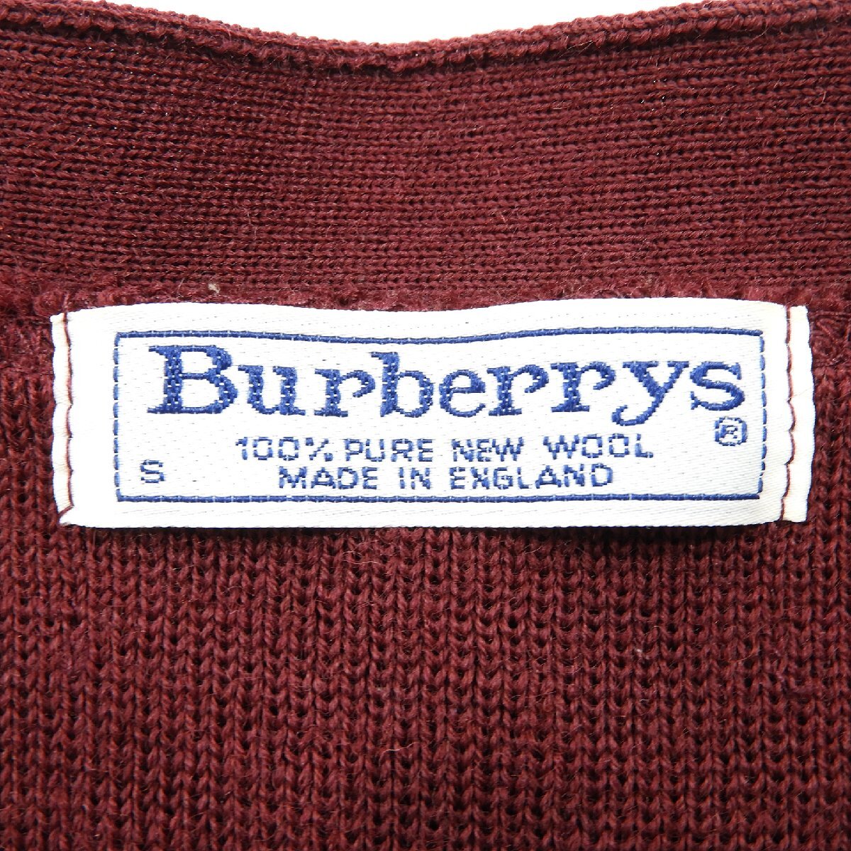 Burberrys バーバリー ウール ニット カーディガン エルボーパッチ イングランド製 size S #18604 オールド 90's バーバリーズの画像3