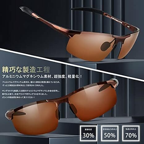 [DUCO] サングラス メンズ 偏光 スポーツサングラス UV400 へんこう さんぐらす AL-MG合金 超軽量 sungla_画像5