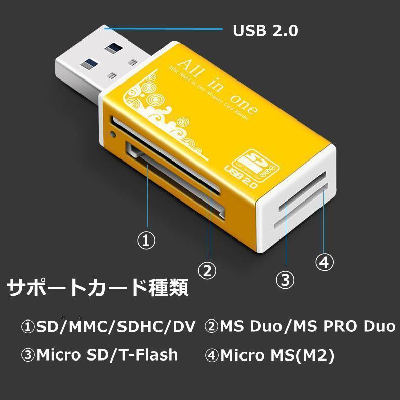 C015　4in1 マルチ カードリーダー MS SD microSD w_画像1