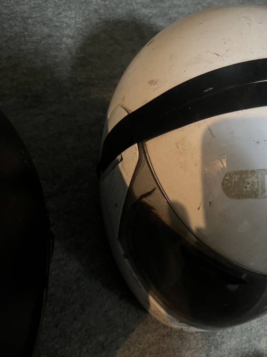 フルフェイスヘルメット ヘルメット アライ Arai ホワイト ブラック シールド カブト　ジャンク　修理ベース_画像2