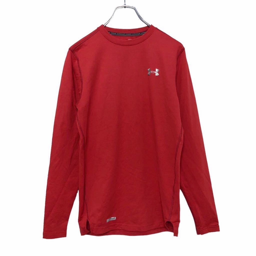 UNDER ARMOUR long sleeve print T-shirt S red light gray Under Armor cool gear long T old clothes . America buying up a510-6056