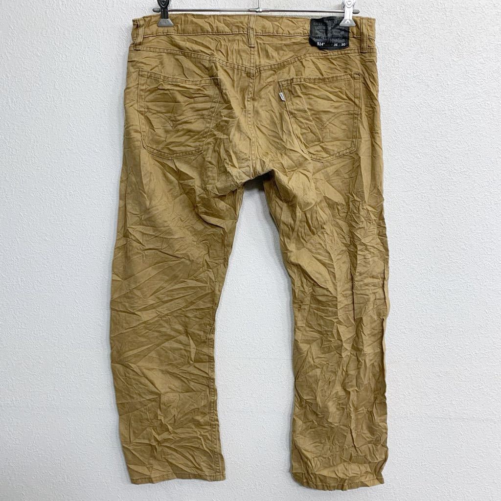 Levi's 514 カラーパンツ W36 リーバイス スリムストレート ビッグサイズ ベージュ コットン 古着卸 アメリカ仕入 2402-566_画像4