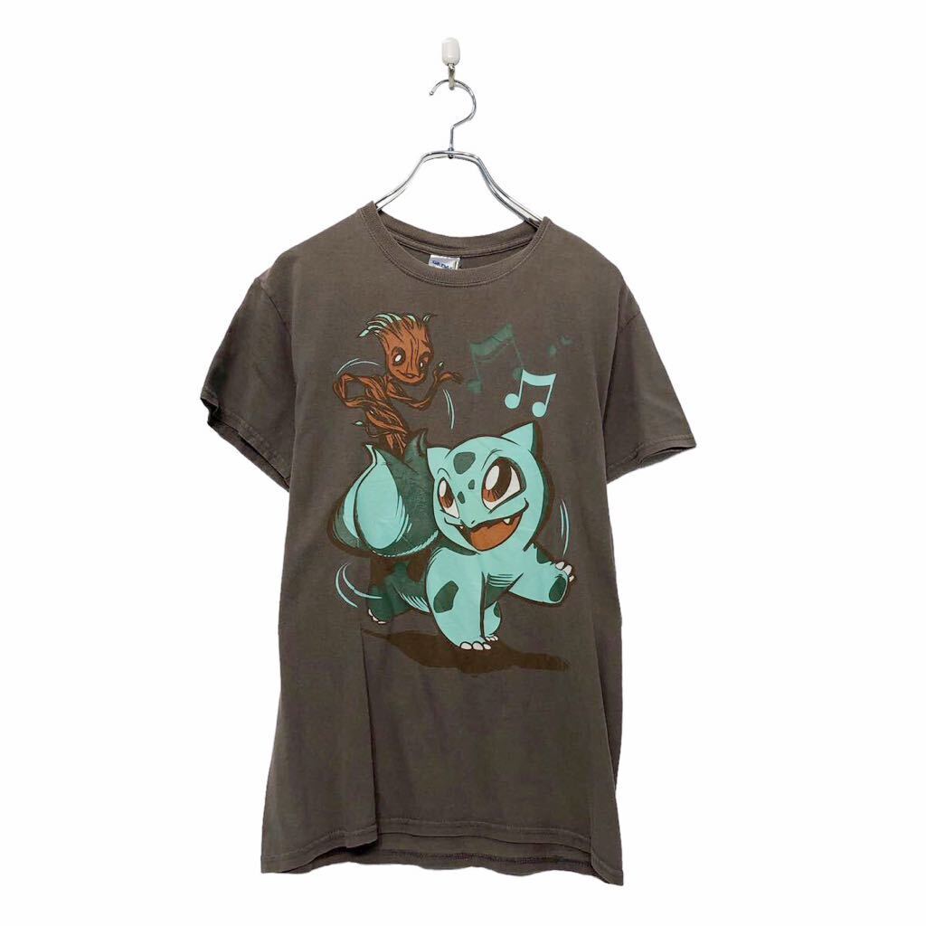 GILDAN 半袖 プリント Tシャツ ギルダン ブラウン S イラスト クルーネック 古着卸 アメリカ仕入 a604-7269_画像1