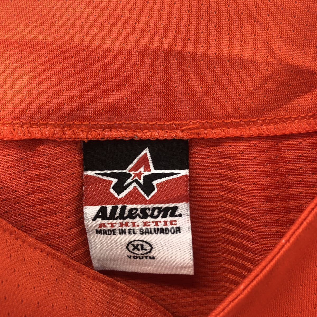 中古 古着 Alleson 半袖 無地 ゲームシャツ XL オレンジ スポーツ ベースボールシャツ ビッグサイズ 古着卸 アメリカ仕入 a604-5051_画像7