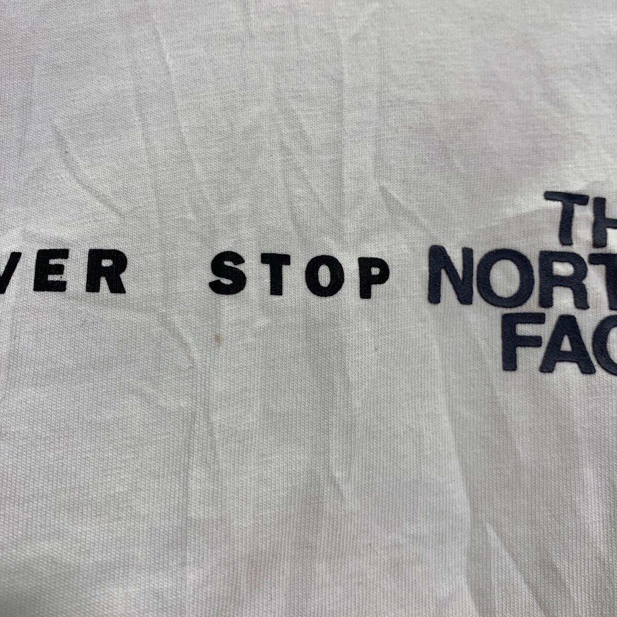 中古 古着 THE NORTH FACE 半袖 プリントTシャツ M ホワイト ノースフェイス クルーネック バックプリント 古着卸 アメリカ仕入 a604-5210_画像4