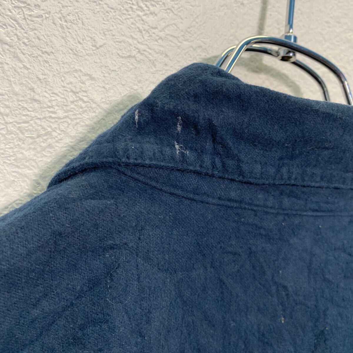 中古 古着 Levi's 長袖 無地 ネルシャツ L ネイビー リーバイス ダブルポケット シンプル 古着卸 アメリカ仕入 a604-5134_画像8