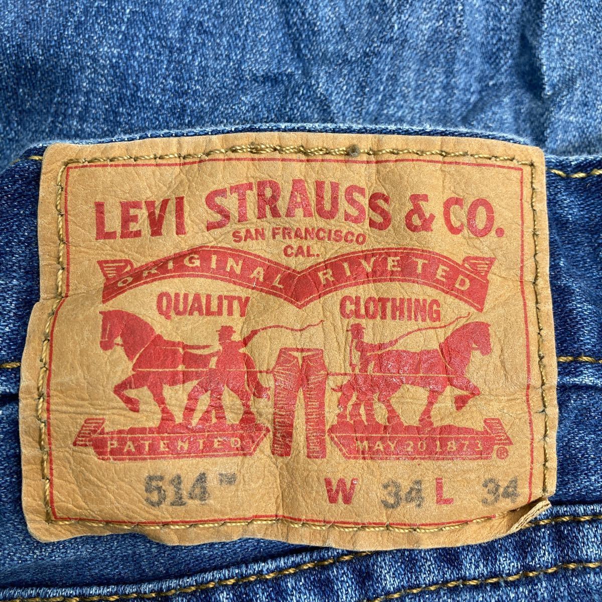 Levi's 514 デニムパンツ W34 リーバイス スリムストレート ブルー コットン メキシコ製 古着卸 アメリカ仕入 2309-1437_画像9