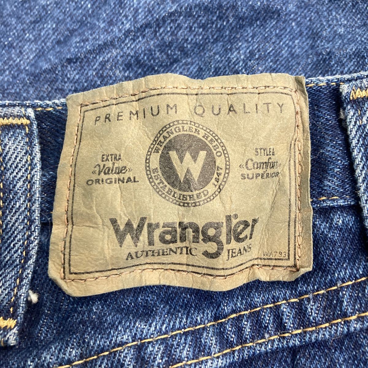 Wrangler デニムパンツ W34 ラングラー インディゴ ブルー コットン メキシコ製 古着卸 アメリカ仕入 2310-1021の画像8