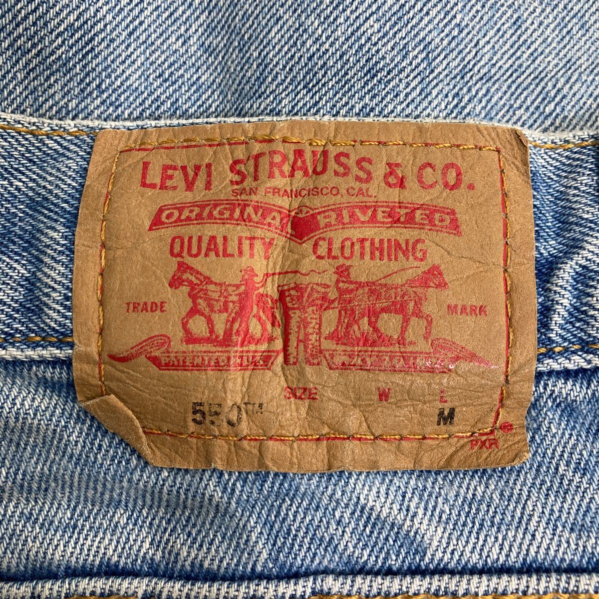 Levi's 550 デニムパンツ W34リーバイス レディース リラックスフィット ライトブルー メキシコ製 コットン 古着卸 アメリカ仕入 2310-203_画像7