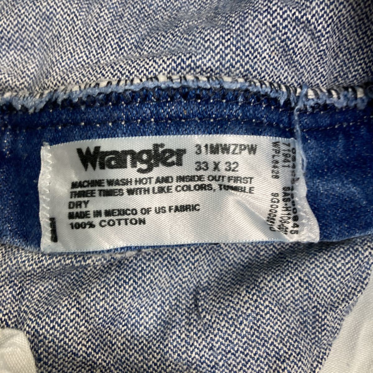 Wrangler カウボーイ ロングパンツ W33 ラングラー 31MWZインディゴ ブルー メキシコ製 コットン 古着卸 アメリカ仕入 2310-587の画像8