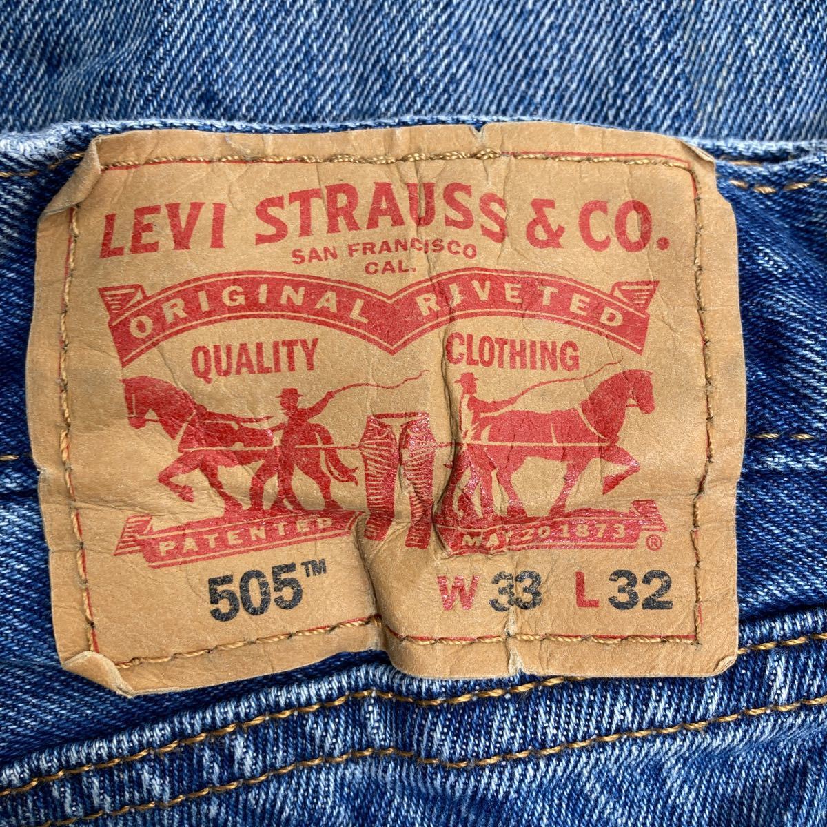 Levi's 505 デニムパンツ W33 リーバイス レギュラーフィット ブルー 古着卸 アメリカ仕入 2310-147_画像9