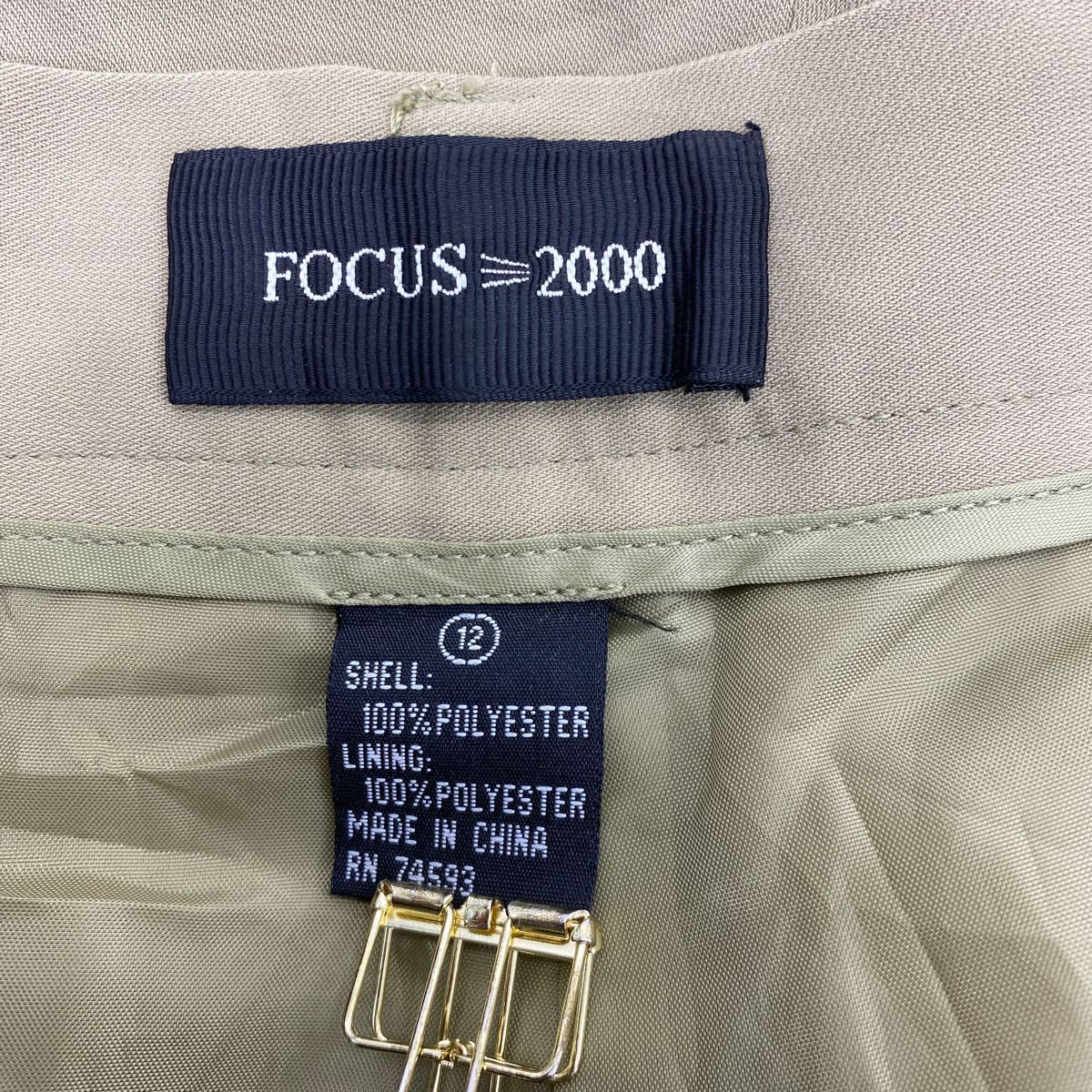 FOCUS チノパンツ W32 フォーカス タック入り ポリエステル グリーン 古着卸 アメリカ仕入 2311-1397_画像7