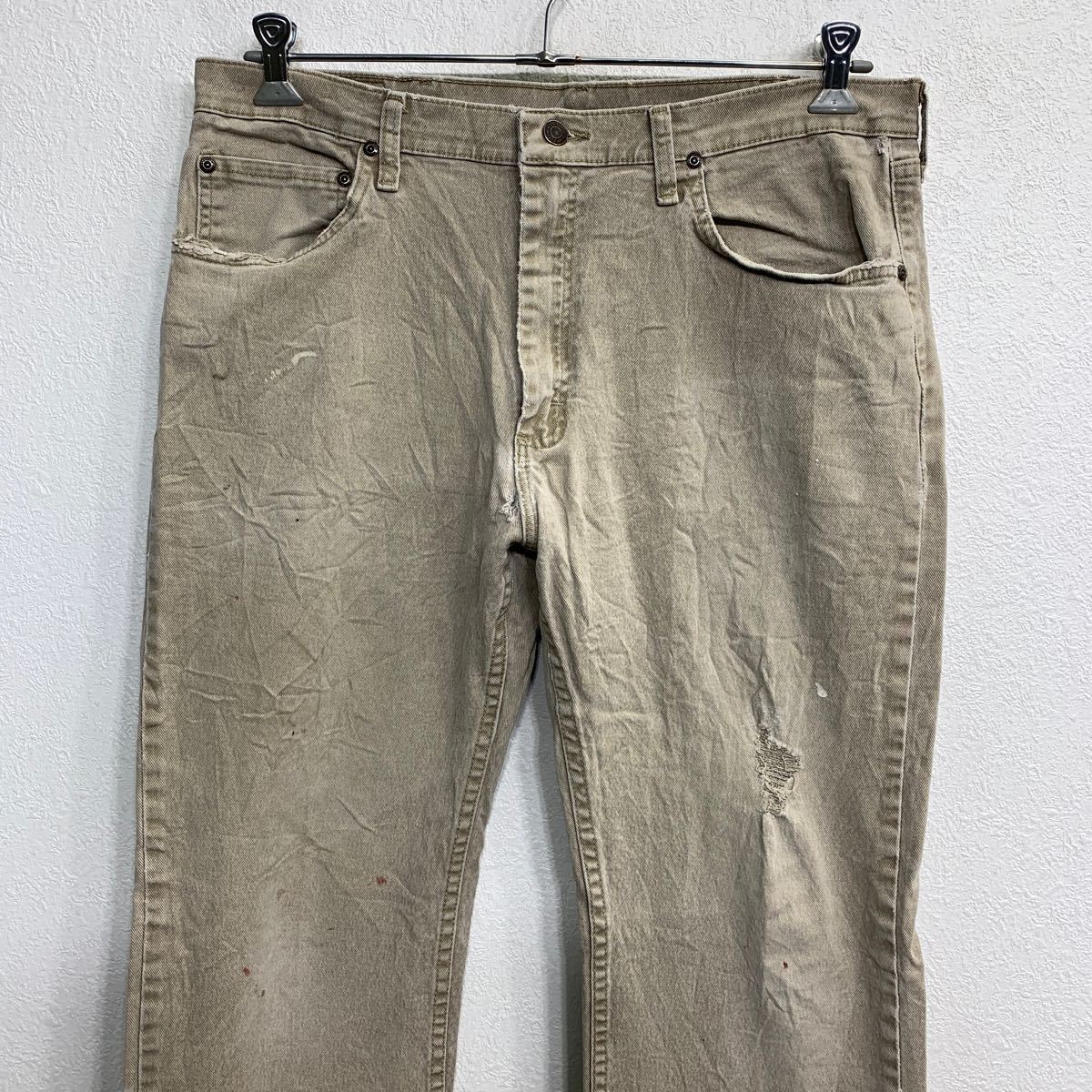 Wrangler デニムパンツ W36 ラングラー ビッグサイズ ベージュ メキシコ製 古着卸 アメリカ仕入 2311-1457_画像2