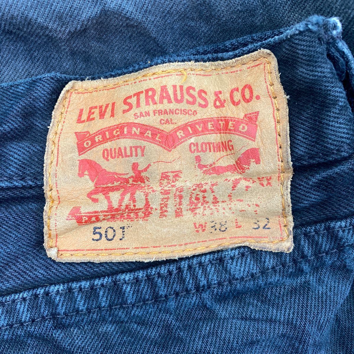 Levi's 501 デニムパンツ W38 リーバイス ボタンフライ ビックサイズ コットン ブラック 古着卸 アメリカ仕入 2311-1176_画像9