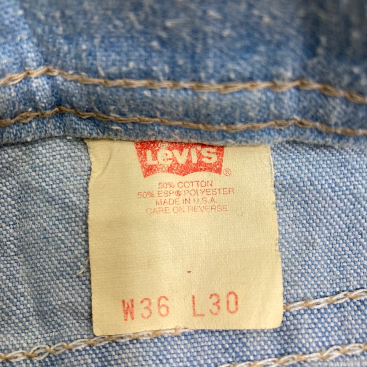 Levi's ロングパンツ W36 リーバイス ビッグサイズ ライトブルー USA製 古着卸 アメリカ仕入 2311-1140_画像9