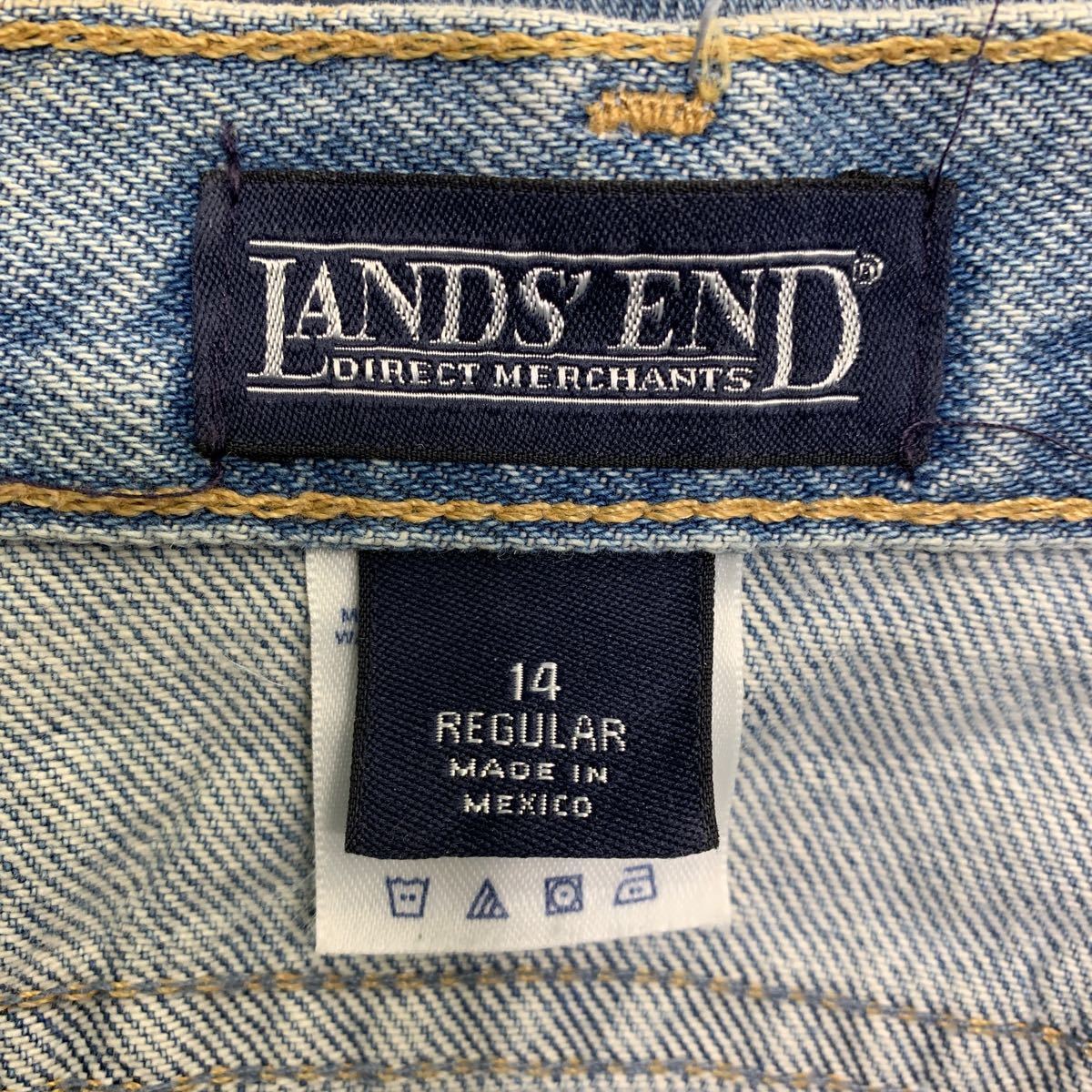 LANDS'END デニムパンツ W34 ランズエンド レディース レギュラー ライトブルー 古着卸 アメリカ仕入 2312-37_画像9