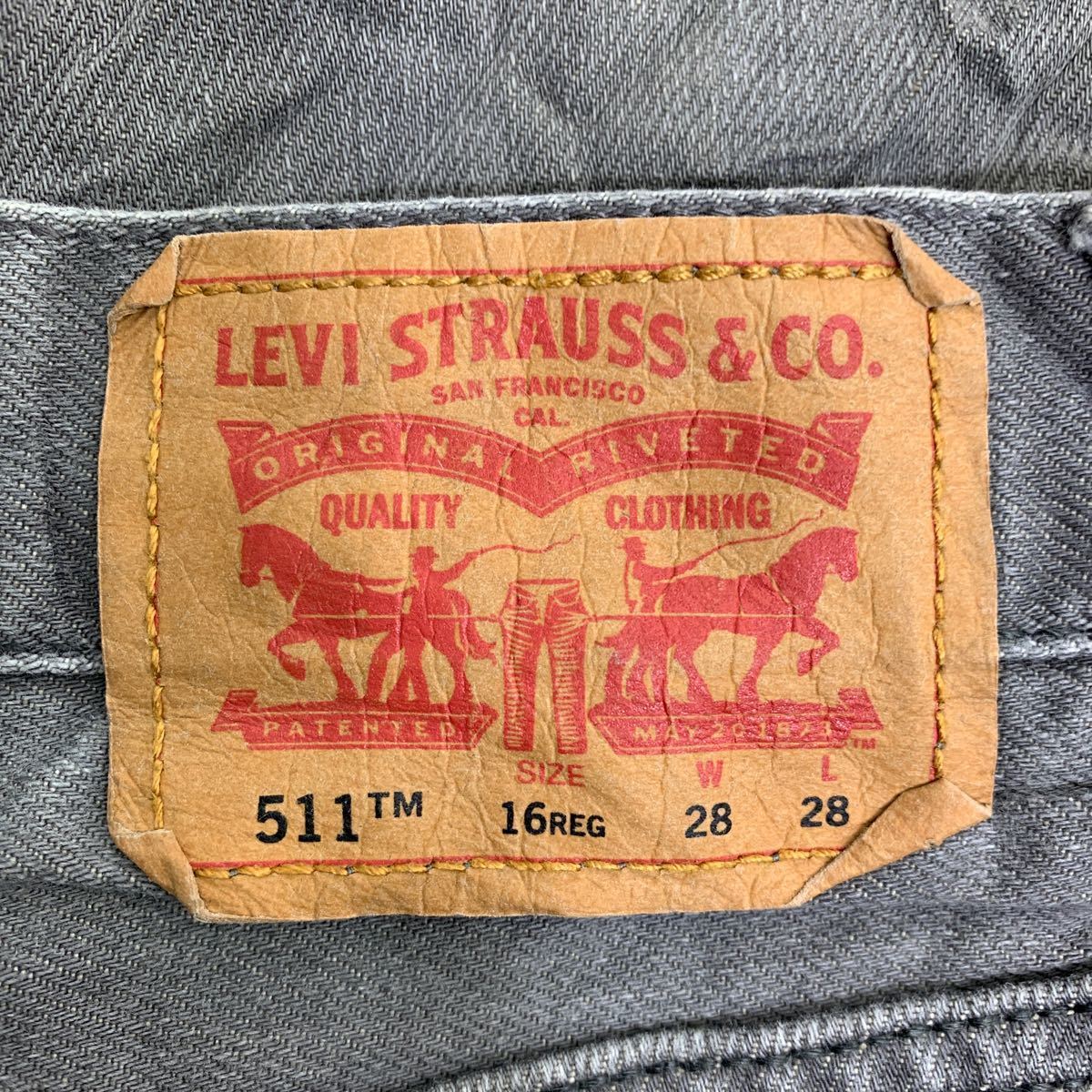 Levi's 511 デニムパンツ W28 リーバイス レディース スリム グレー コットン 古着卸 アメリカ仕入 2312-1015_画像8