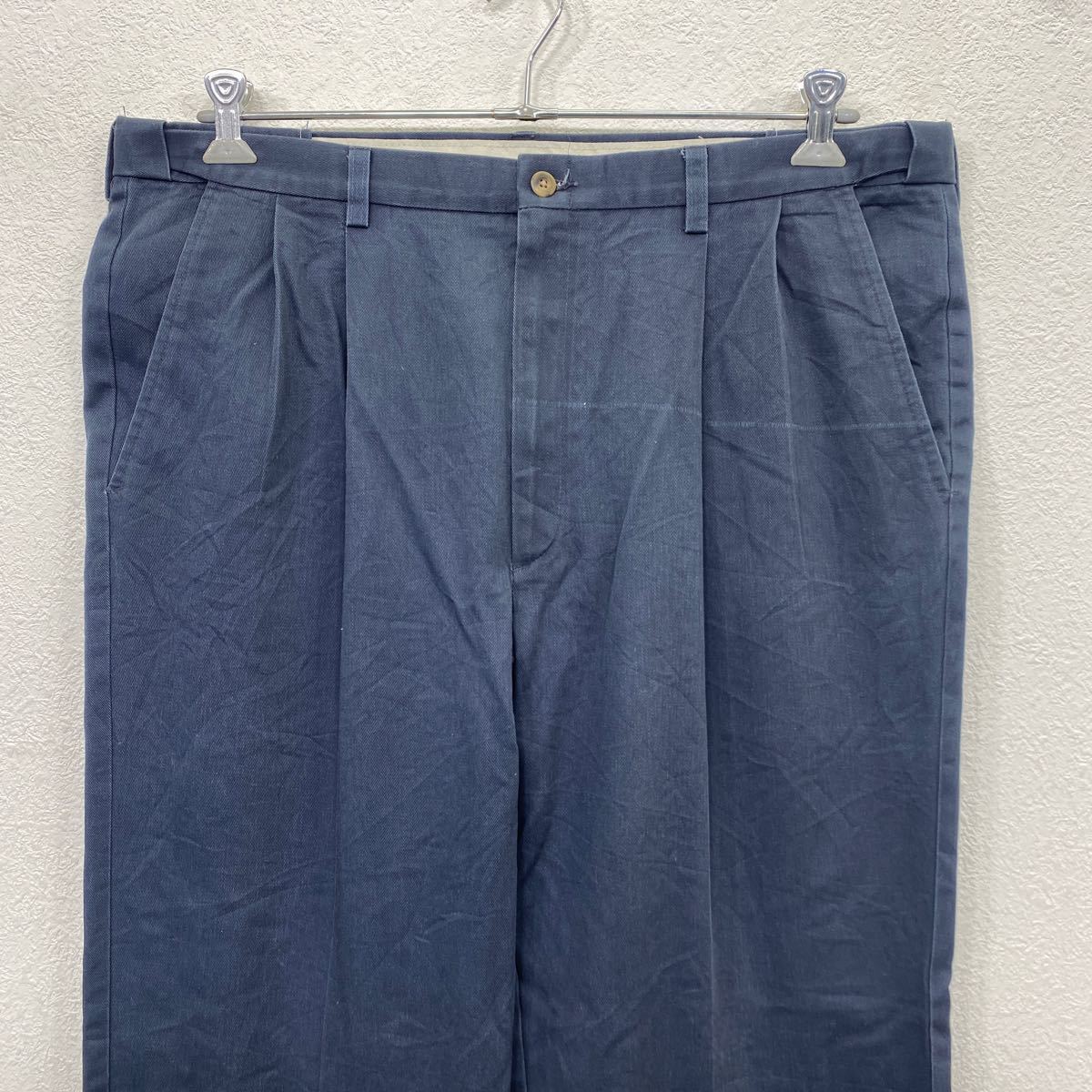 HAGGAR チノパンツ W38 ハガー タック入り ビッグサイズ ネイビー 古着卸 アメリカ仕入 2312-437_画像2