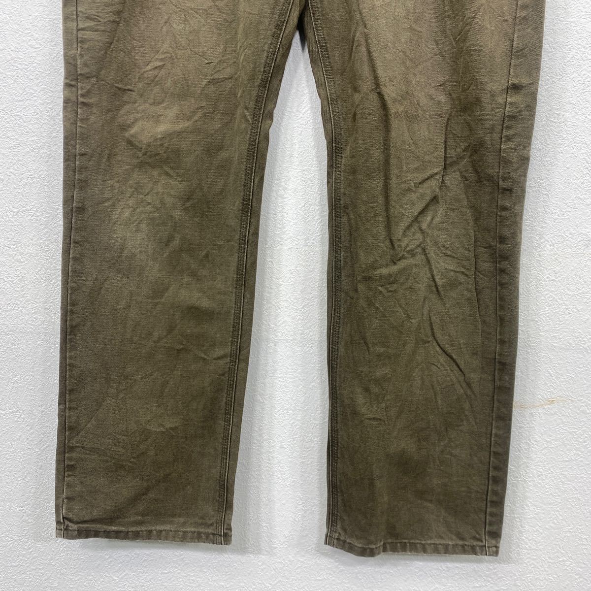 Carhartt ワークパンツ W40 カーハート リラックスフィット ダック コットン メキシコ製 カーキ 古着卸 アメリカ仕入 2312-489_画像3