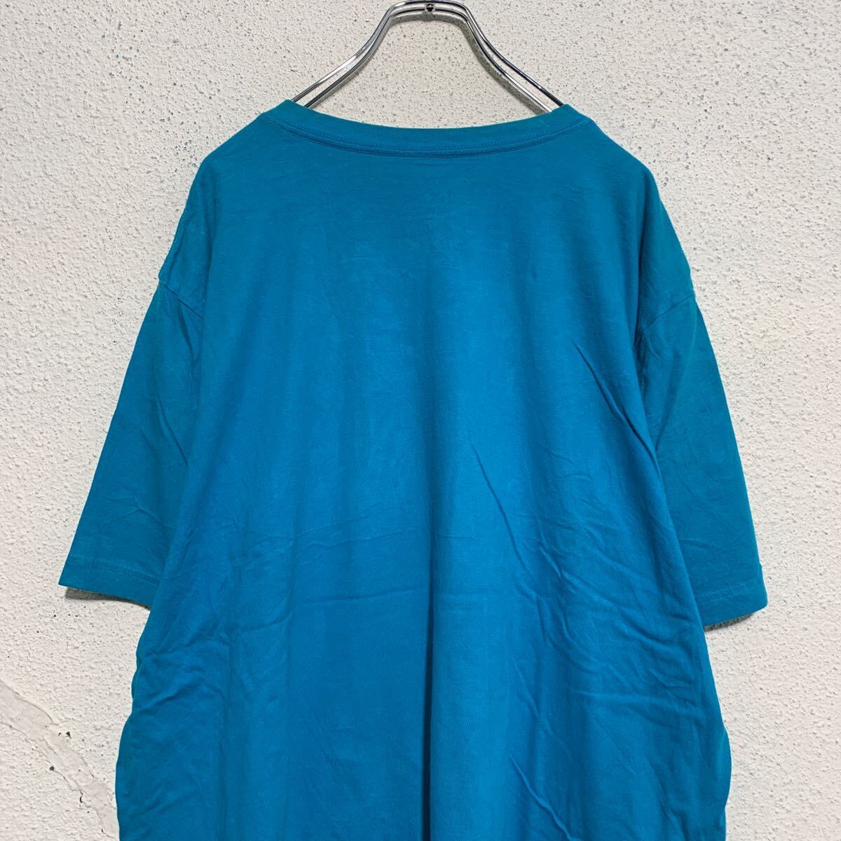 中古 NIKE 半袖 プリントTシャツ 2XL ターコイズブルー ナイキ ビッグサイズ Ｖネック 古着卸 アメリカ仕入 a604-5405_画像6
