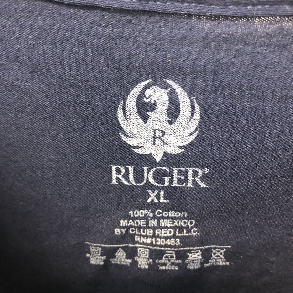 中古 RUGER 半袖 ロゴ Tシャツ XL ルガー ネイビー レッド ビッグサイズ バックプリント 古着卸 アメリカ仕入 a604-5333_画像7