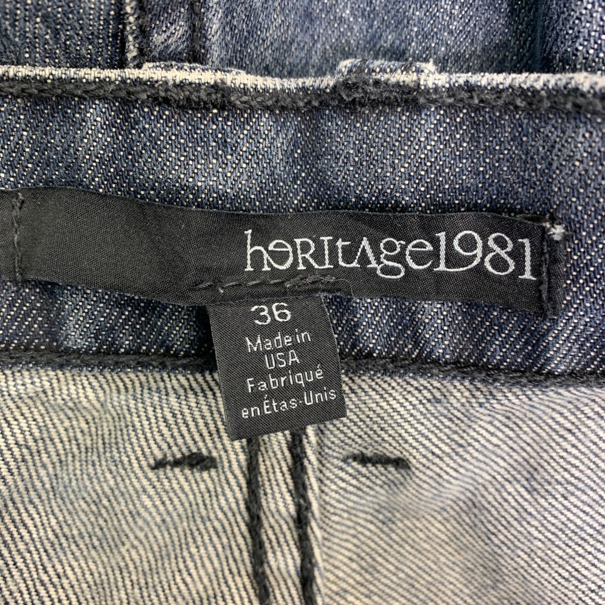 heRItAge1981 デニムパンツ W36 ビッグサイズ インディゴ USA製 古着卸 アメリカ仕入 2401-71_画像8