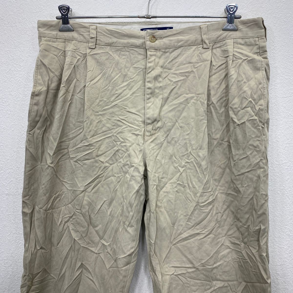 Polo Ralph Lauren チノパンツ W38 ポロラルフローレン タック入り コットン メキシコ製 アイボリー 古着卸 アメリカ仕入 2401-630_画像2